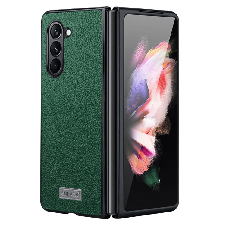 For Samsung Galaxy Z Fold5 SULADA Shockproof TPU + Litchi Texture Leather Phone Case