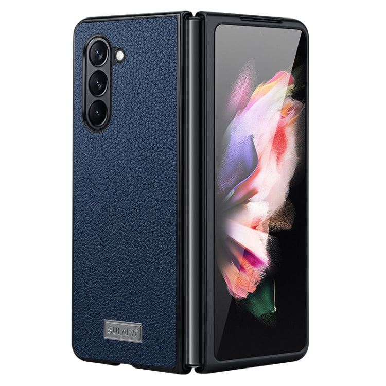 For Samsung Galaxy Z Fold5 SULADA Shockproof TPU + Litchi Texture Leather Phone Case