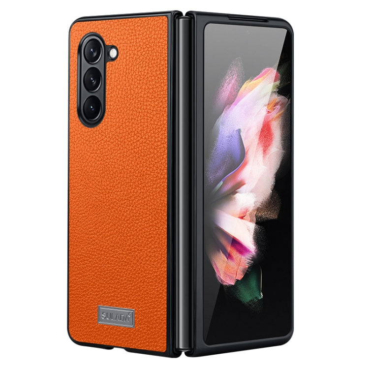 For Samsung Galaxy Z Fold5 SULADA Shockproof TPU + Litchi Texture Leather Phone Case