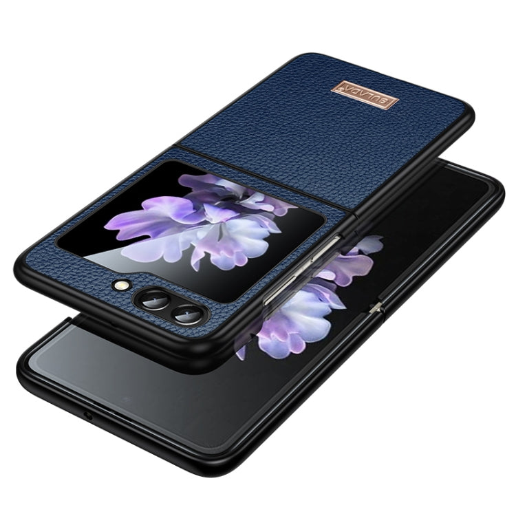 For Samsung Galaxy Z Flip5 SULADA Shockproof TPU + Litchi Texture Leather Phone Case