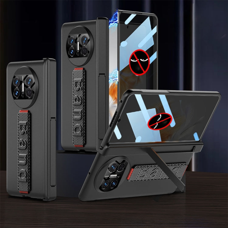 For Huawei Mate X3 Wristband Integrated Privacy Film Magnetic Hinge Phone Case