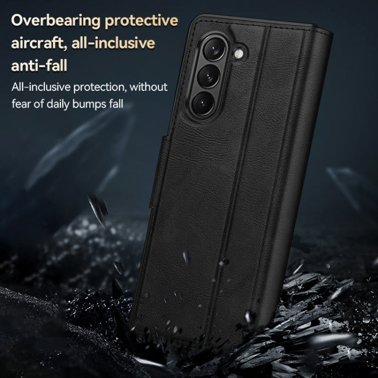 For Samsung Ga6axy Z Fold6 SULADA All-inclusive Magnetic Snap Flip Leather Phone Case
