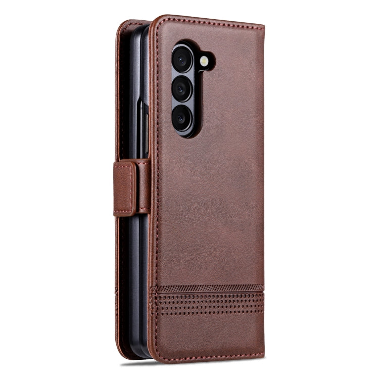 For Samsung Galaxy Z Fold6 5G AZNS Magnetic Calf Texture Flip Leather Phone Case