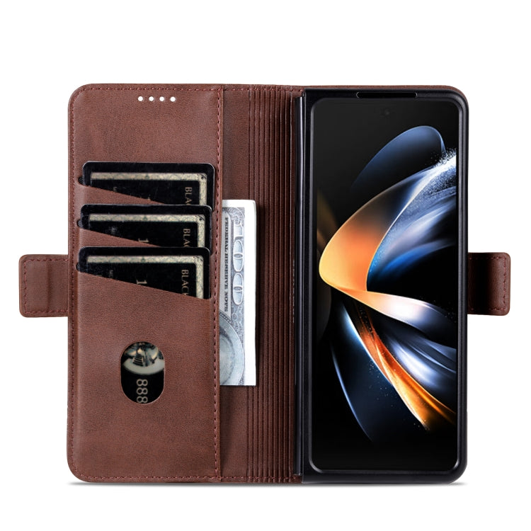 For Samsung Galaxy Z Fold6 5G AZNS Magnetic Calf Texture Flip Leather Phone Case