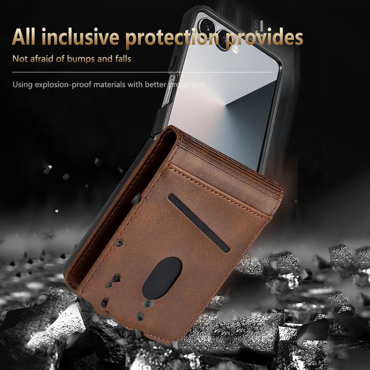 For Samsung Galaxy Z Flip7 5G AZNS Magnetic Calf Texture Flip Leather Phone Case