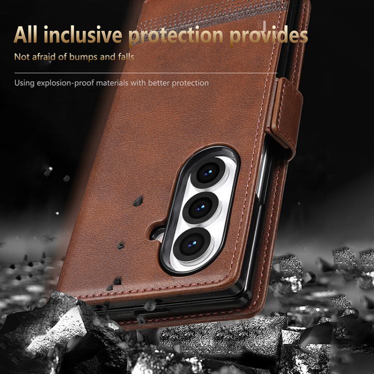For Samsung Galaxy Z Fold7 5G AZNS Magnetic Calf Texture Flip Leather Phone Case