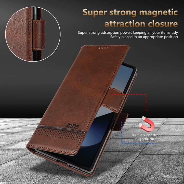 For Samsung Galaxy Z Fold7 5G AZNS Magnetic Calf Texture Flip Leather Phone Case