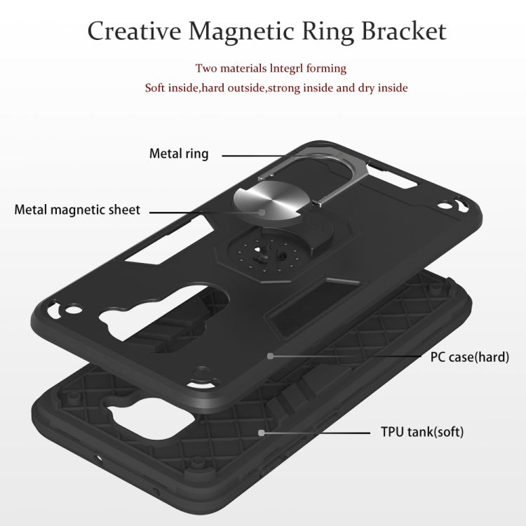 For Xiaomi Redmi Note 9 2 in 1 Armour Series PC + TPU Protective Case with Ring Holder