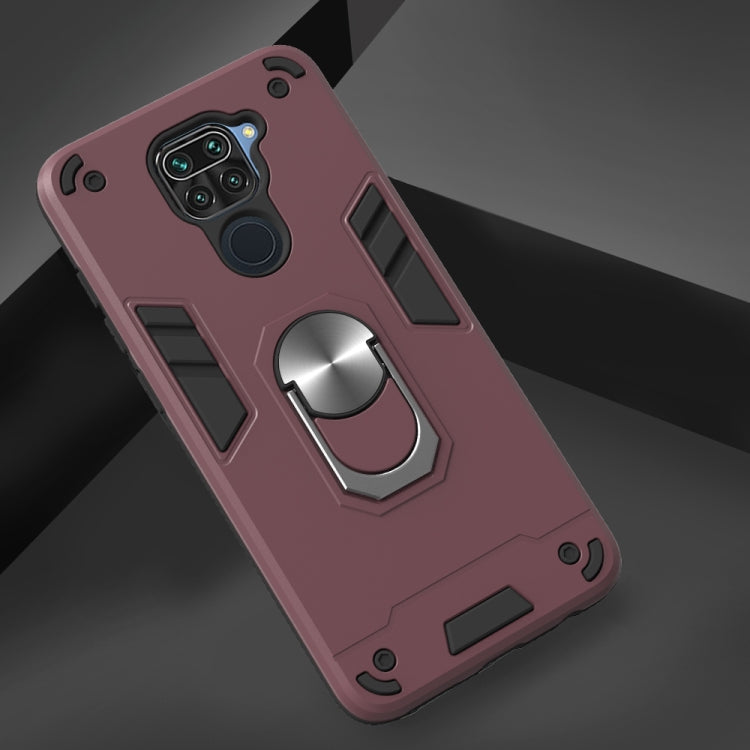 For Xiaomi Redmi Note 9 2 in 1 Armour Series PC + TPU Protective Case with Ring Holder