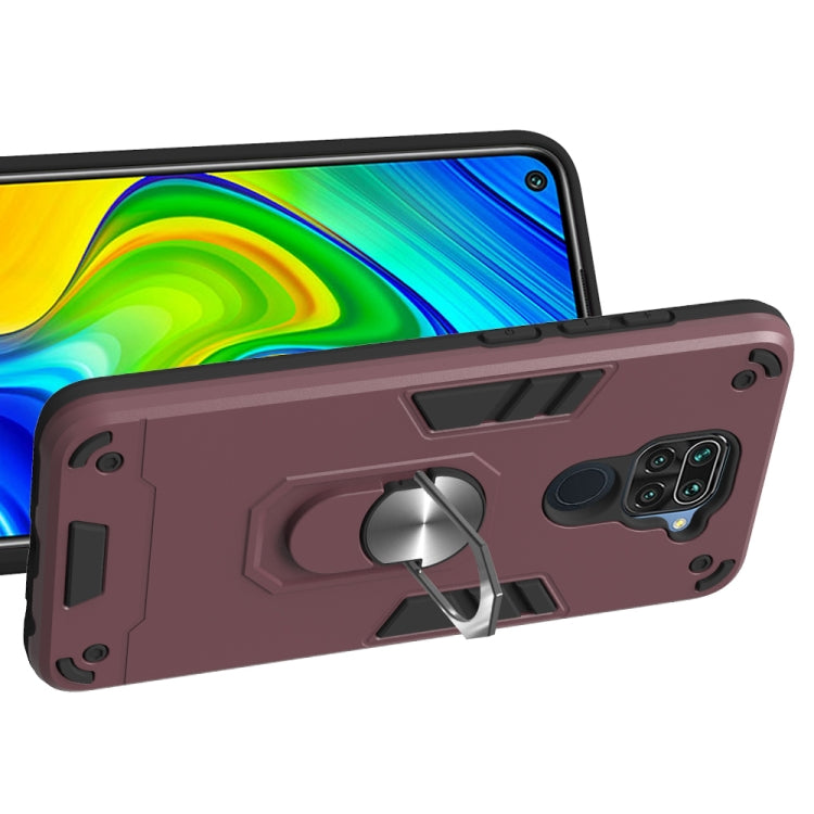 For Xiaomi Redmi Note 9 2 in 1 Armour Series PC + TPU Protective Case with Ring Holder