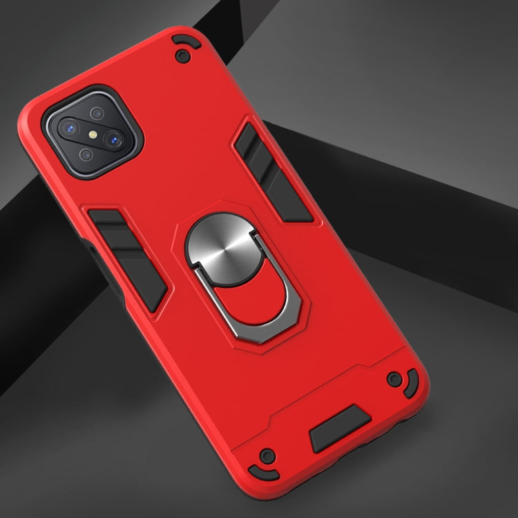 For OPPO A92s 2 in 1 Armour Series PC + TPU Protective Case with Ring Holder