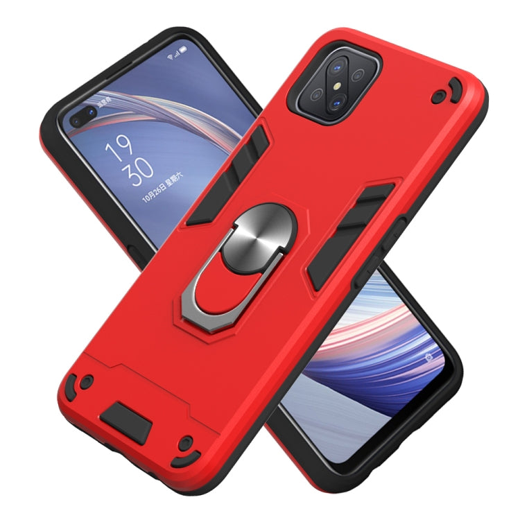 For OPPO A92s 2 in 1 Armour Series PC + TPU Protective Case with Ring Holder