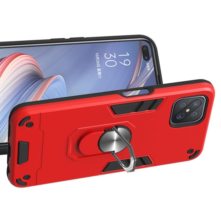 For OPPO A92s 2 in 1 Armour Series PC + TPU Protective Case with Ring Holder