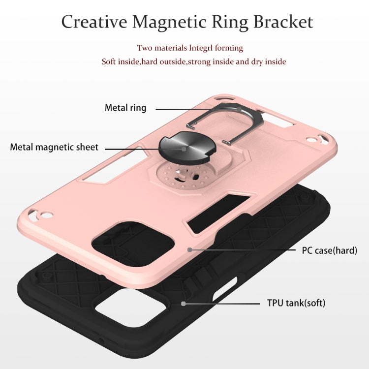 For OPPO A92s 2 in 1 Armour Series PC + TPU Protective Case with Ring Holder