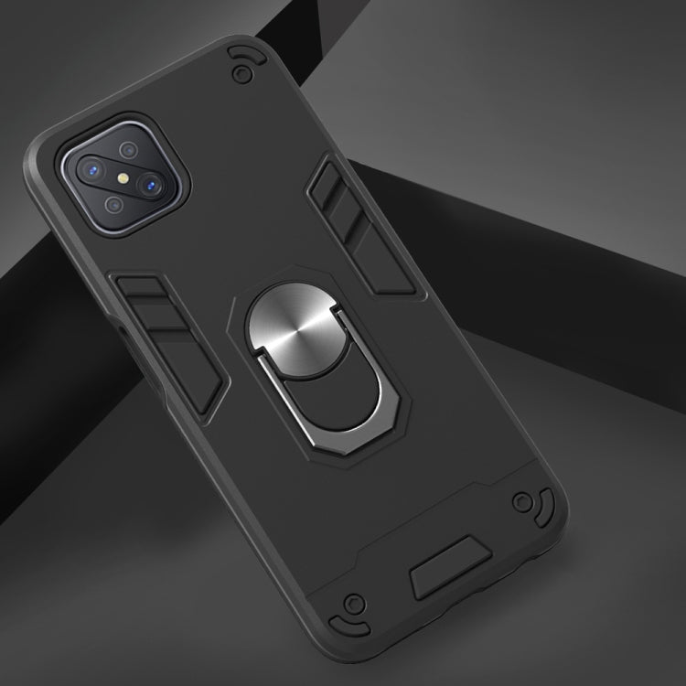 For OPPO A92s 2 in 1 Armour Series PC + TPU Protective Case with Ring Holder