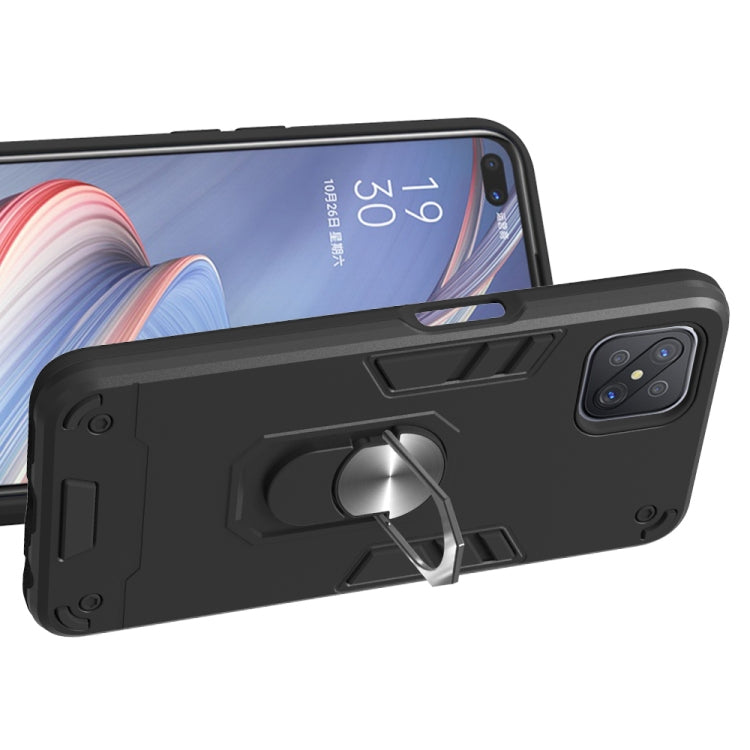 For OPPO A92s 2 in 1 Armour Series PC + TPU Protective Case with Ring Holder