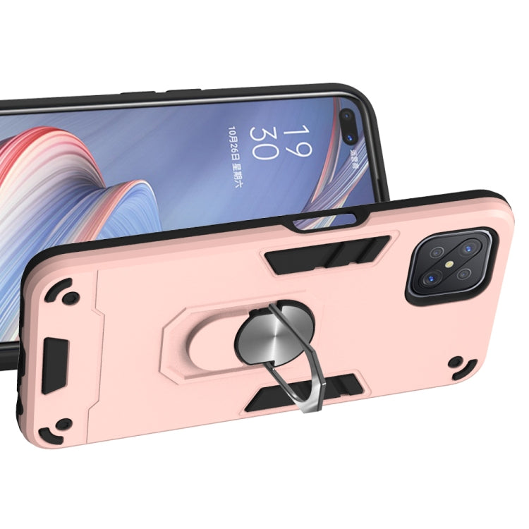 For OPPO A92s 2 in 1 Armour Series PC + TPU Protective Case with Ring Holder