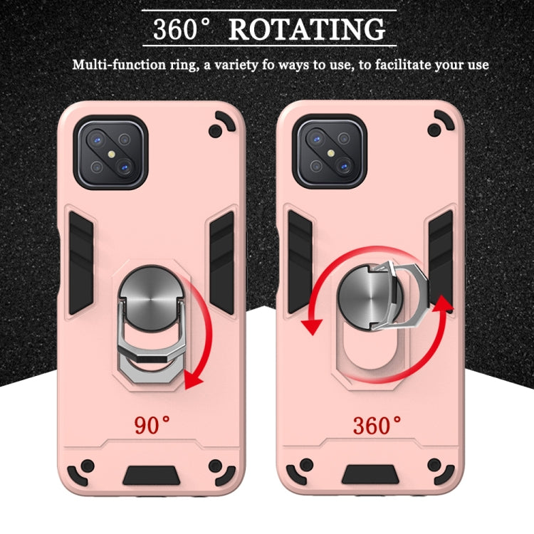 For OPPO A92s 2 in 1 Armour Series PC + TPU Protective Case with Ring Holder
