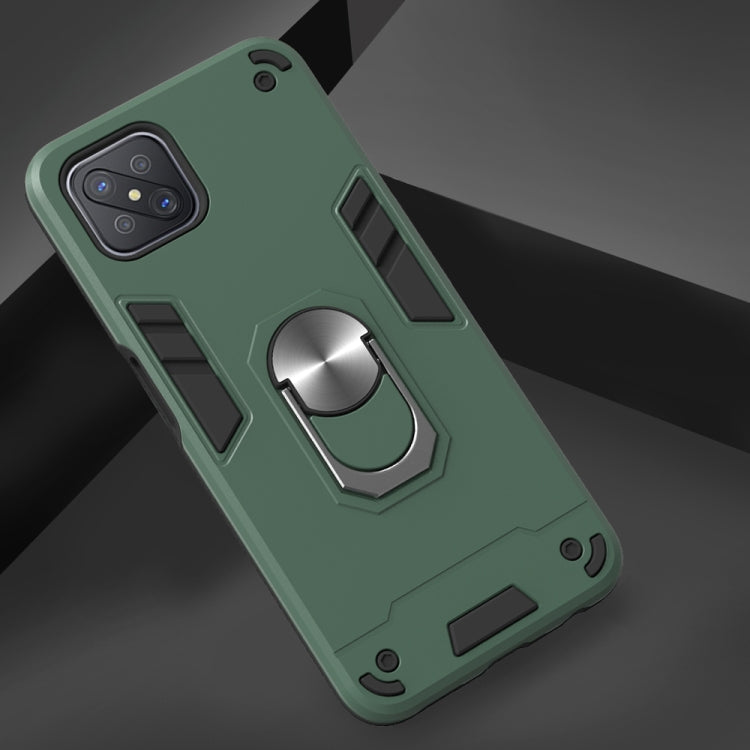 For OPPO A92s 2 in 1 Armour Series PC + TPU Protective Case with Ring Holder