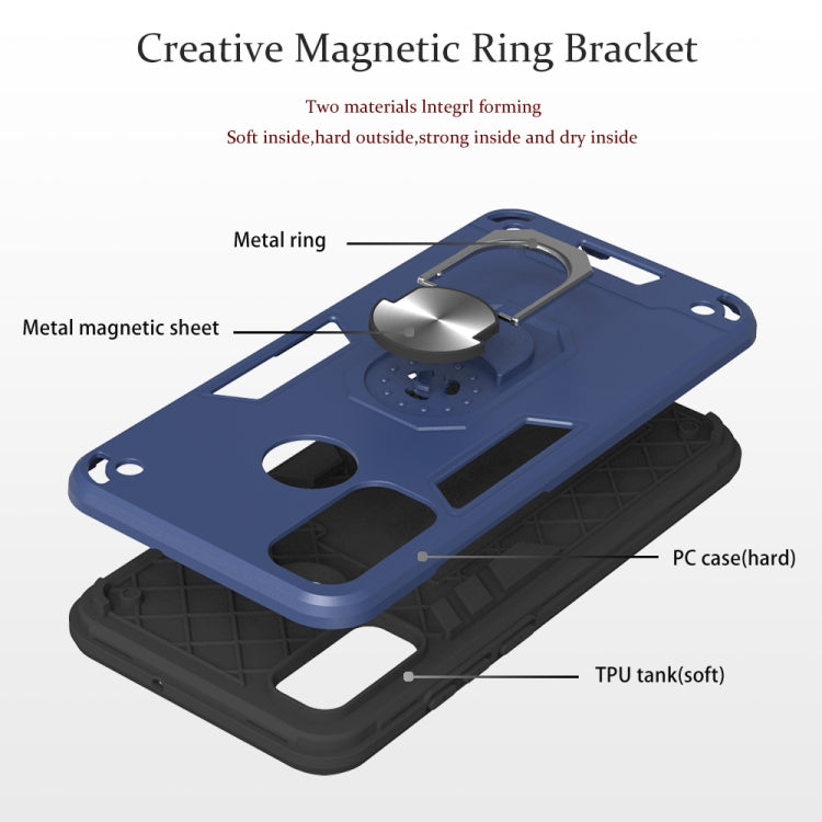 For Huawei P Smart(2020) 2 in 1 Armour Series PC + TPU Protective Case with Ring Holder