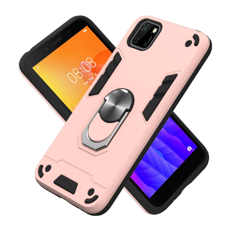 For Huawei Y5P(2020) 2 in 1 Armour Series PC + TPU Protective Case with Ring Holder