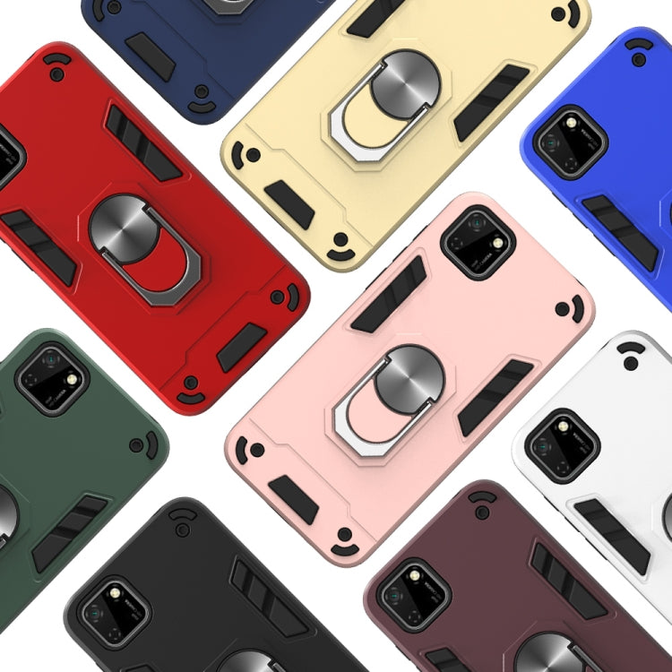 For Huawei Y5P(2020) 2 in 1 Armour Series PC + TPU Protective Case with Ring Holder