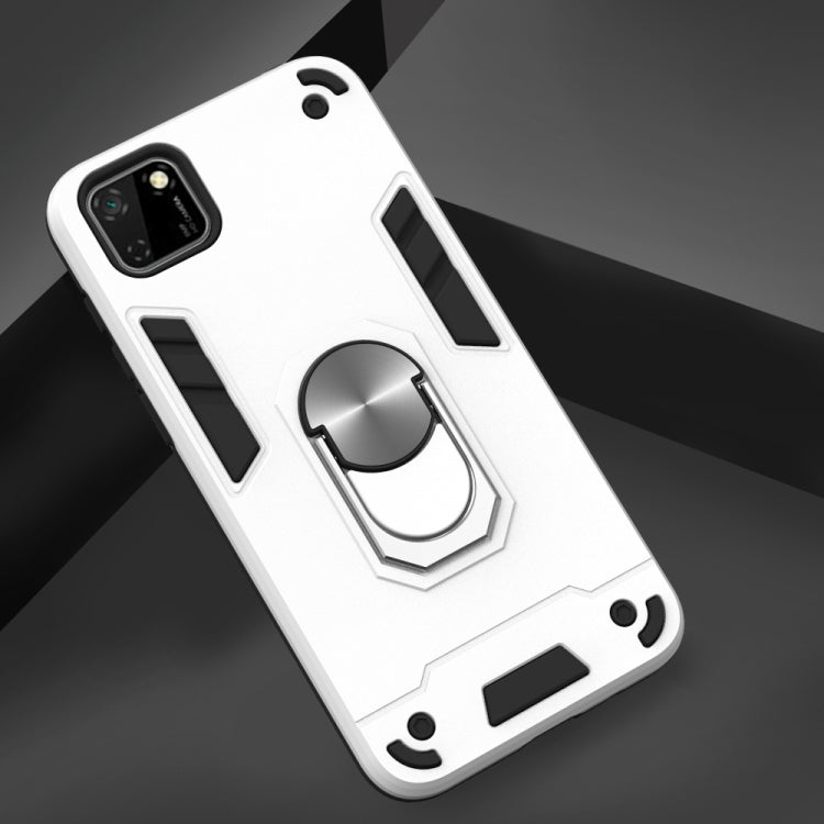 For Huawei Y5P(2020) 2 in 1 Armour Series PC + TPU Protective Case with Ring Holder