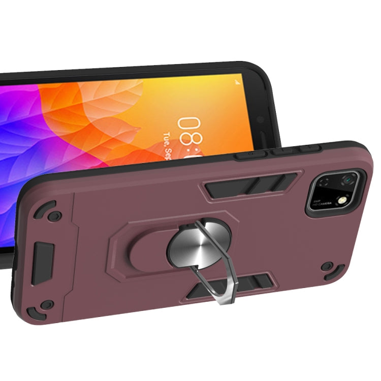 For Huawei Y5P(2020) 2 in 1 Armour Series PC + TPU Protective Case with Ring Holder