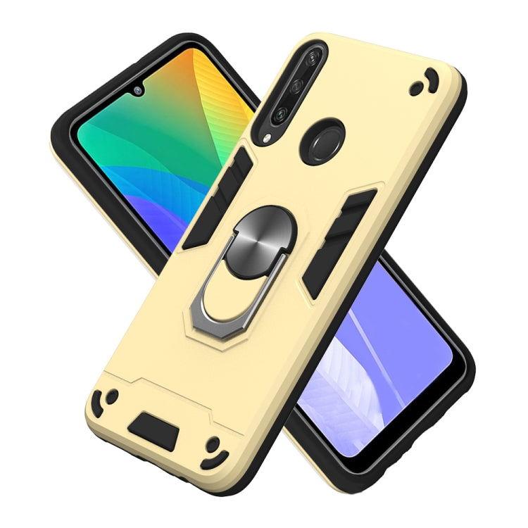 For Huawei Y6P 2 in 1 Armour Series PC + TPU Protective Case with Ring Holder
