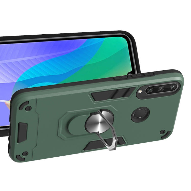 For Huawei Y6P 2 in 1 Armour Series PC + TPU Protective Case with Ring Holder