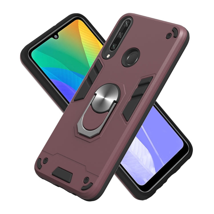 For Huawei Y6P 2 in 1 Armour Series PC + TPU Protective Case with Ring Holder