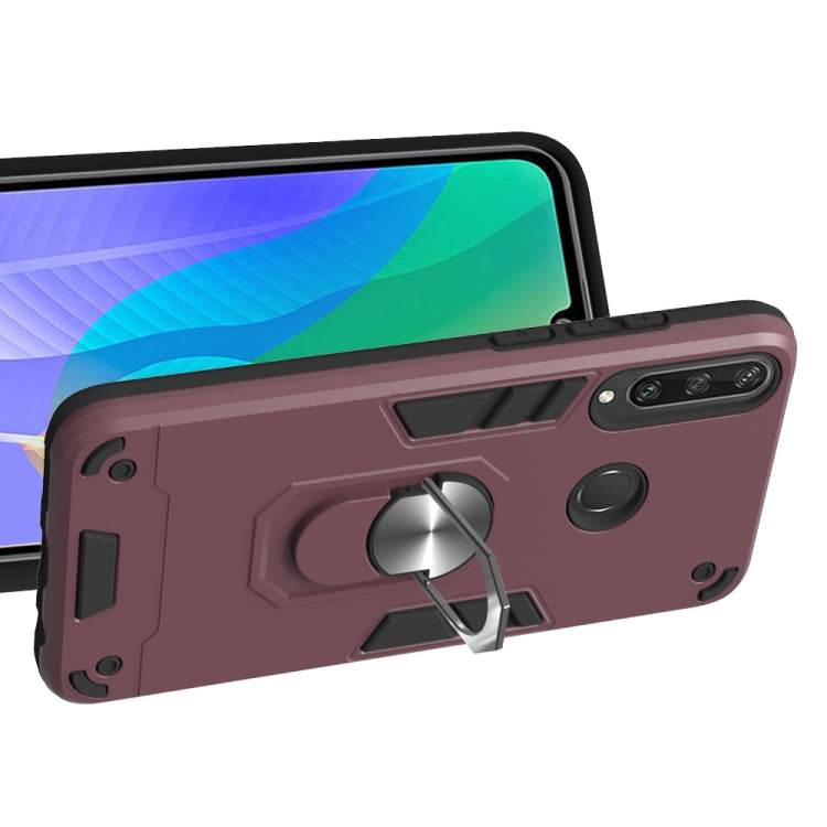 For Huawei Y6P 2 in 1 Armour Series PC + TPU Protective Case with Ring Holder