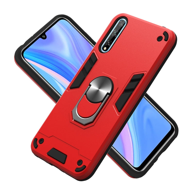 For Huawei Y8P(2020) 2 in 1 Armour Series PC + TPU Protective Case with Ring Holder
