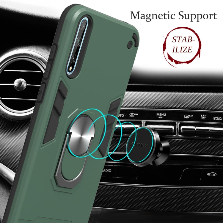 For Huawei Y8P(2020) 2 in 1 Armour Series PC + TPU Protective Case with Ring Holder