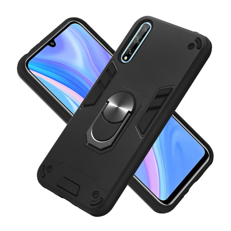 For Huawei Y8P(2020) 2 in 1 Armour Series PC + TPU Protective Case with Ring Holder