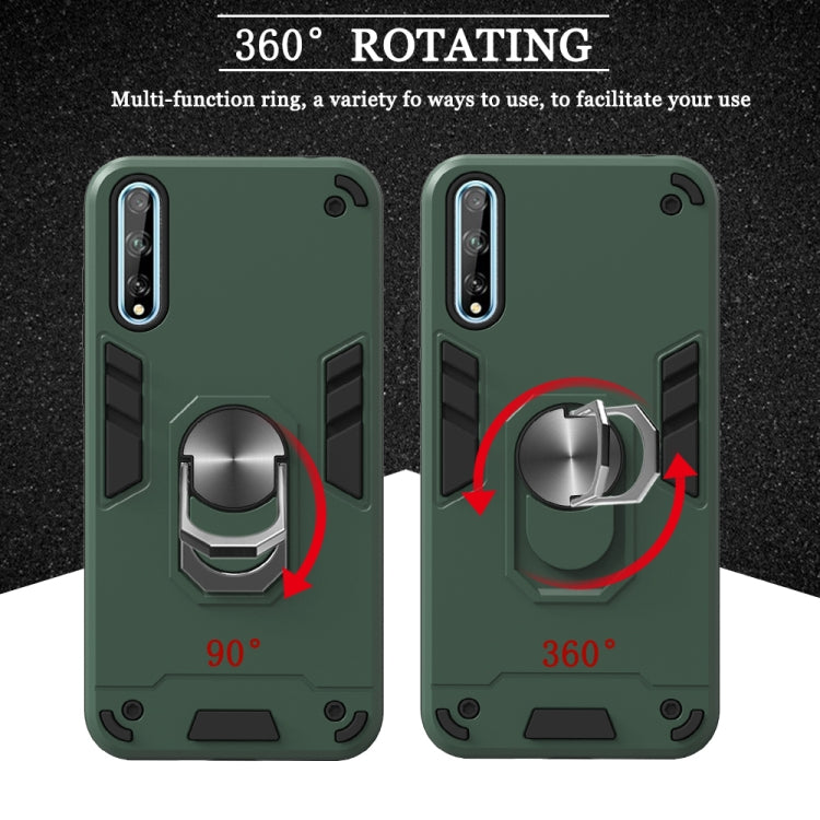 For Huawei Y8P(2020) 2 in 1 Armour Series PC + TPU Protective Case with Ring Holder