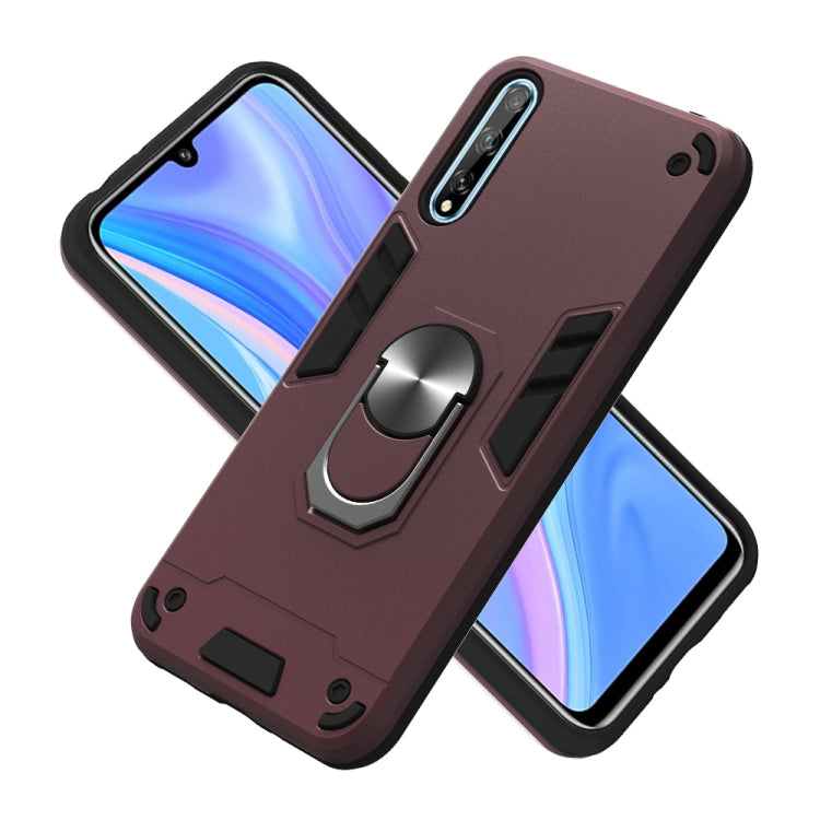 For Huawei Y8P(2020) 2 in 1 Armour Series PC + TPU Protective Case with Ring Holder
