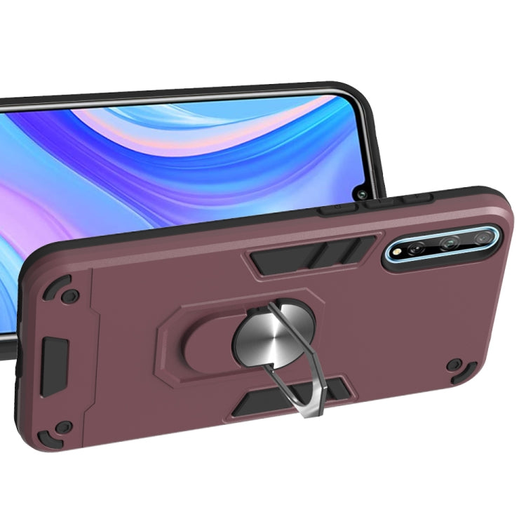 For Huawei Y8P(2020) 2 in 1 Armour Series PC + TPU Protective Case with Ring Holder
