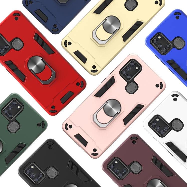 For Samsung Galaxy A21s 2 in 1 Armour Series PC + TPU Protective Case with Ring Holder