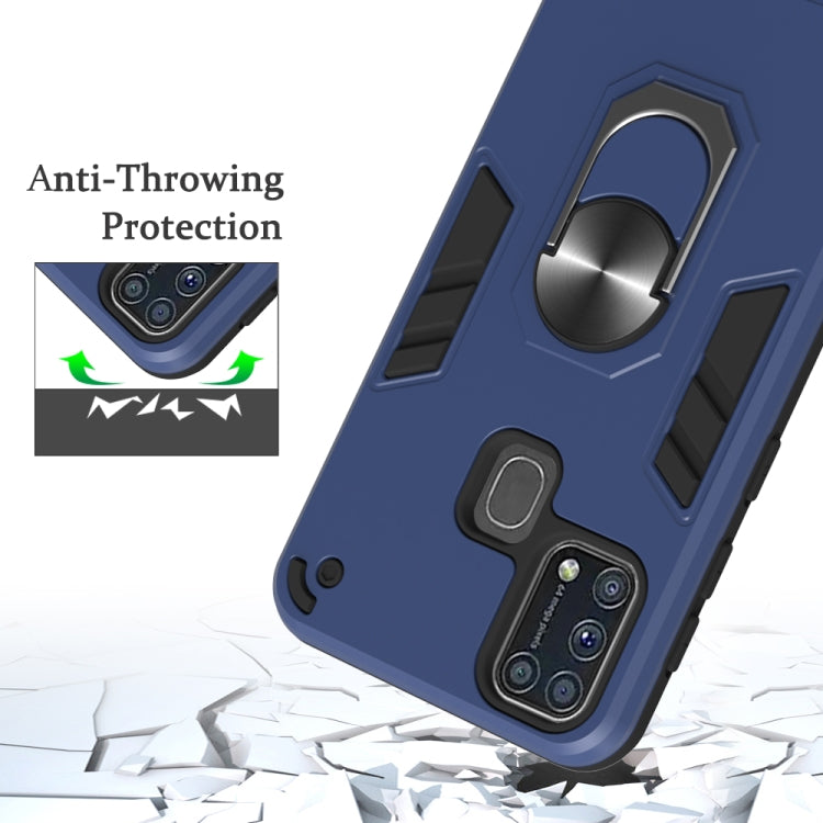 For Samsung Galaxy M31 2 in 1 Armour Series PC + TPU Protective Case with Ring Holder