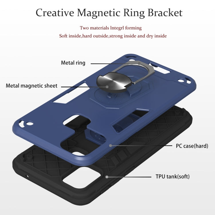 For Samsung Galaxy M31 2 in 1 Armour Series PC + TPU Protective Case with Ring Holder