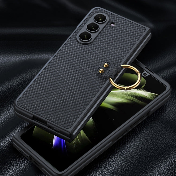 For Samsung Galaxy Z Fold5 GKK Ultra-thin PC + PU Phone Case with Ring