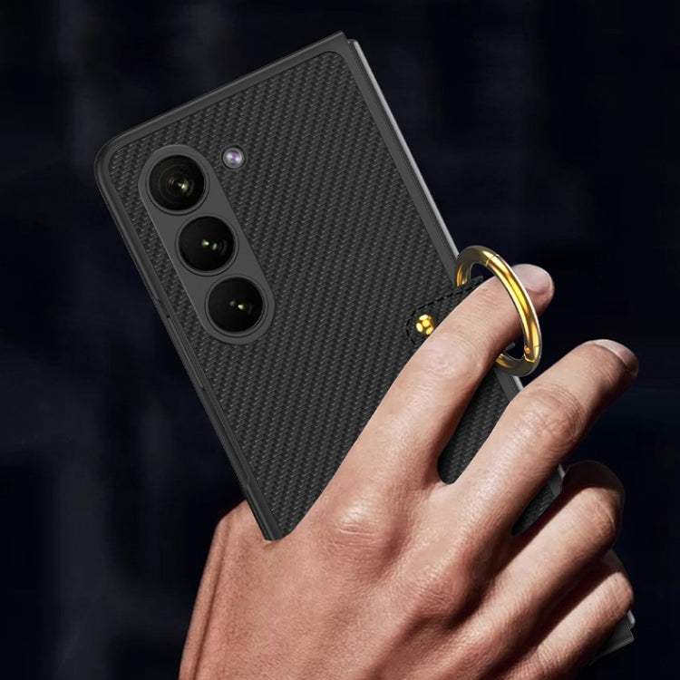 For Samsung Galaxy Z Fold5 GKK Ultra-thin PC + PU Phone Case with Ring