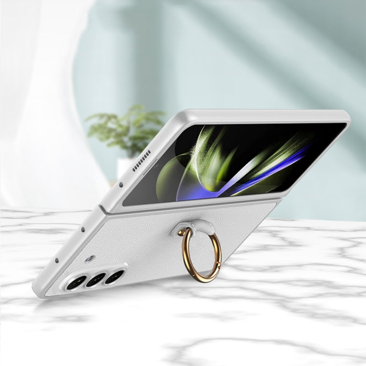 For Samsung Galaxy Z Fold5 GKK Ultra-thin PC + PU Phone Case with Ring