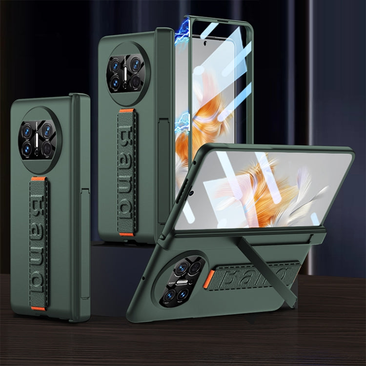 For Huawei Mate X3 GKK Magnetic Fold Hinge Phone Case with Wrist Strap