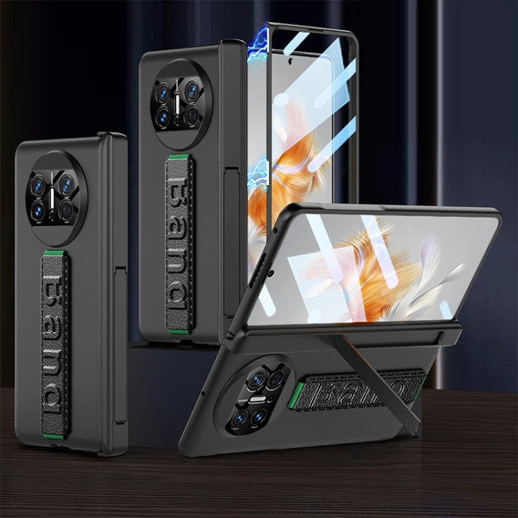For Huawei Mate X3 GKK Magnetic Fold Hinge Phone Case with Wrist Strap
