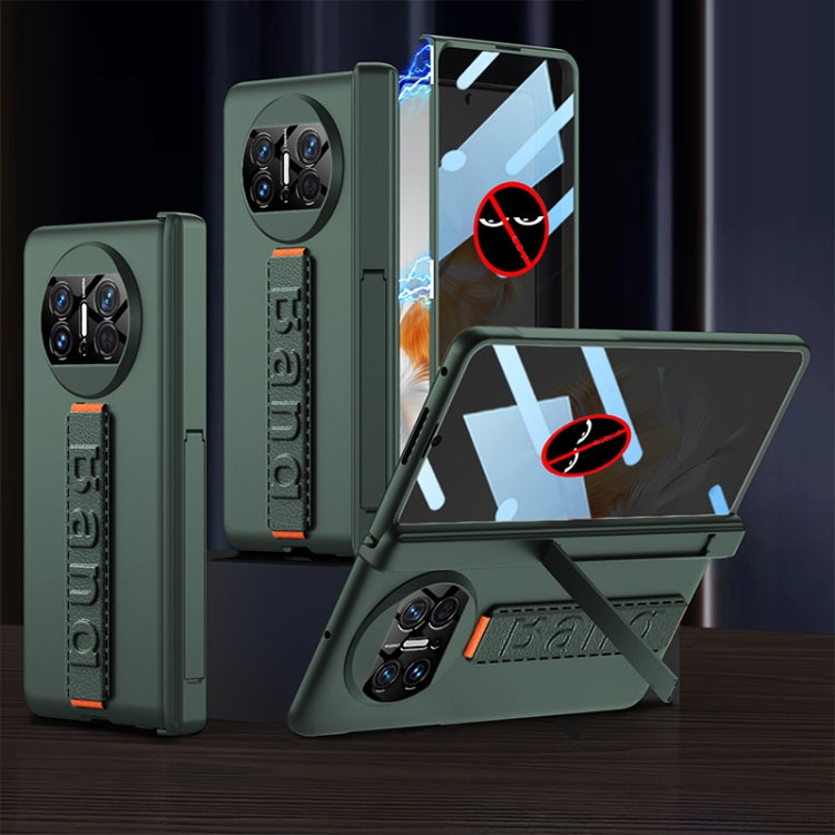 For Huawei Mate X3 GKK Privacy Magnetic Hinge Phone Case with Wrist Strap