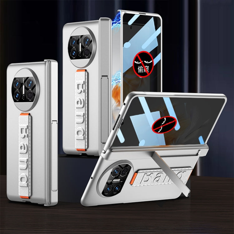 For Huawei Mate X3 GKK Privacy Magnetic Hinge Phone Case with Wrist Strap