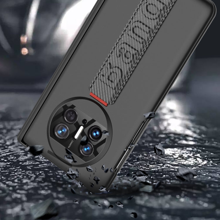 For Huawei Mate X3 GKK Privacy Magnetic Hinge Phone Case with Wrist Strap