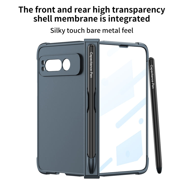 For Google Pixel Fold GKK Skin Feel Airbag Hinge Shockproof Phone Case with Pen(Black)